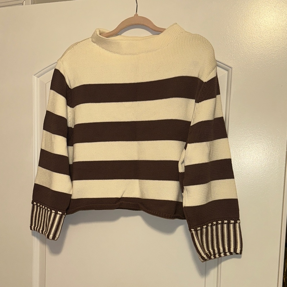Striped Brown and Cream Sweater